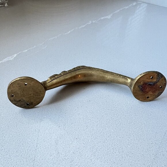 Solid Brass Door Handle Decorative Vintage Artisan Indian Ethnic Handmade - Picture 6 of 7